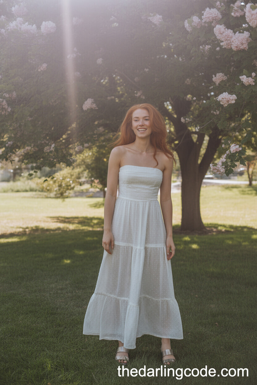 Strapless Empire-Waist Boho Garden Wedding Dress