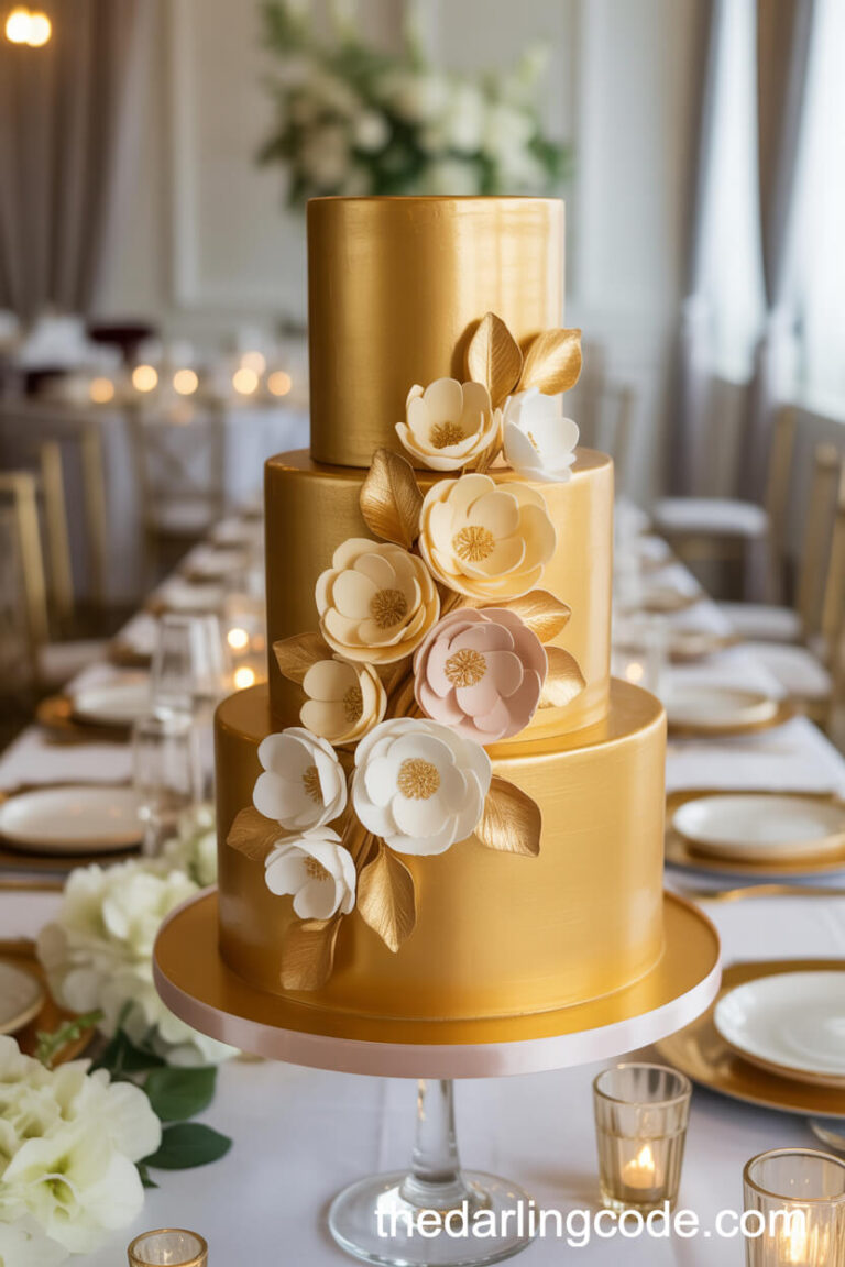 gold wedding cake ideas