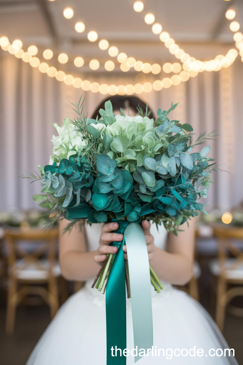 Ombré Green Foliage Wedding Bouquet