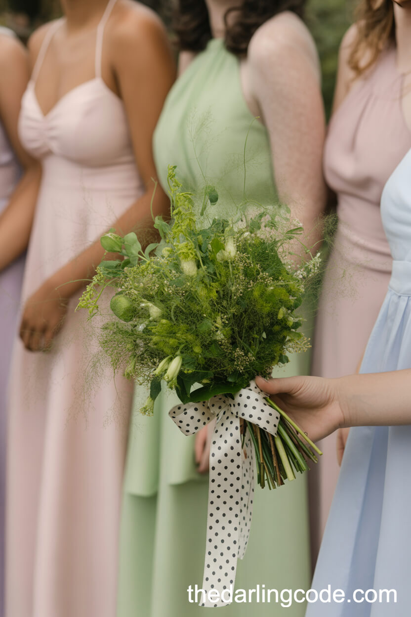 Whimsical Green Wildflower-Inspired Wedding Bouquet