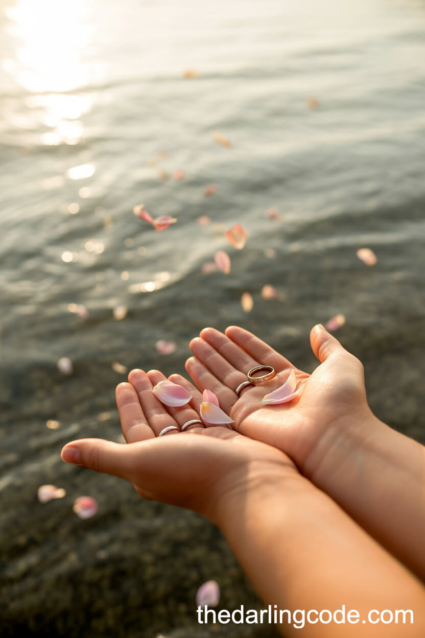 Petal Releasing Ritual At The Water’s Edge