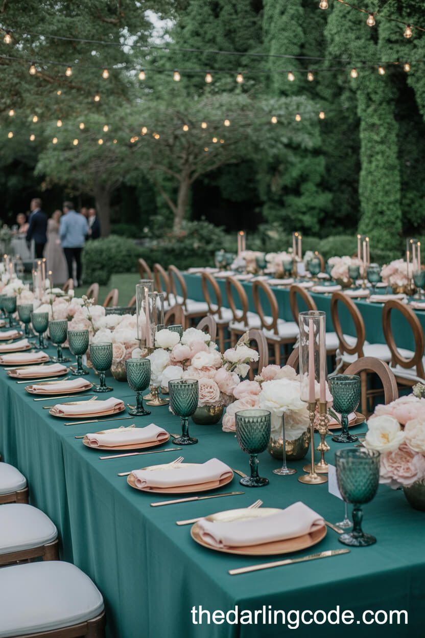 Emerald Green And Blush