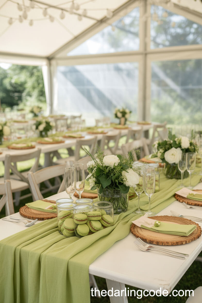 Pistachio Green And White