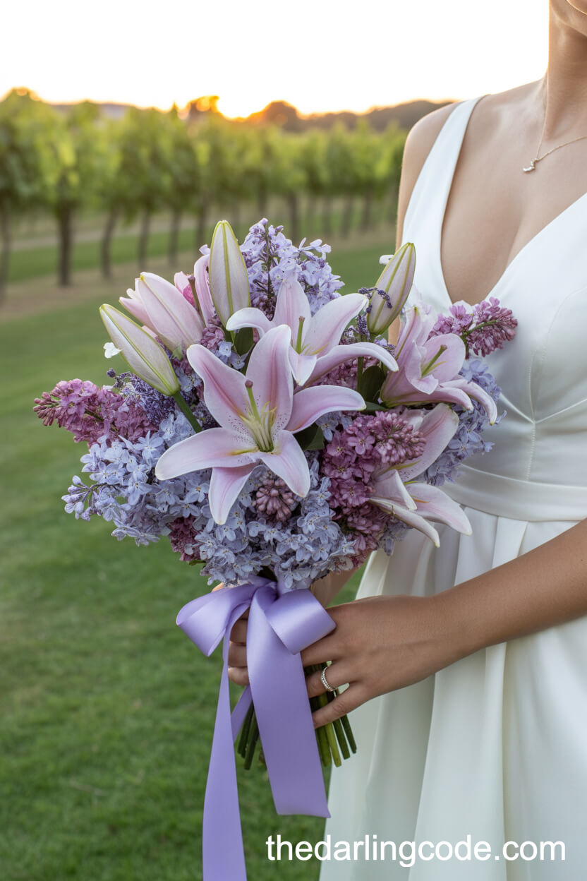 Lavender Lily Vineyard Sunset Bouquet