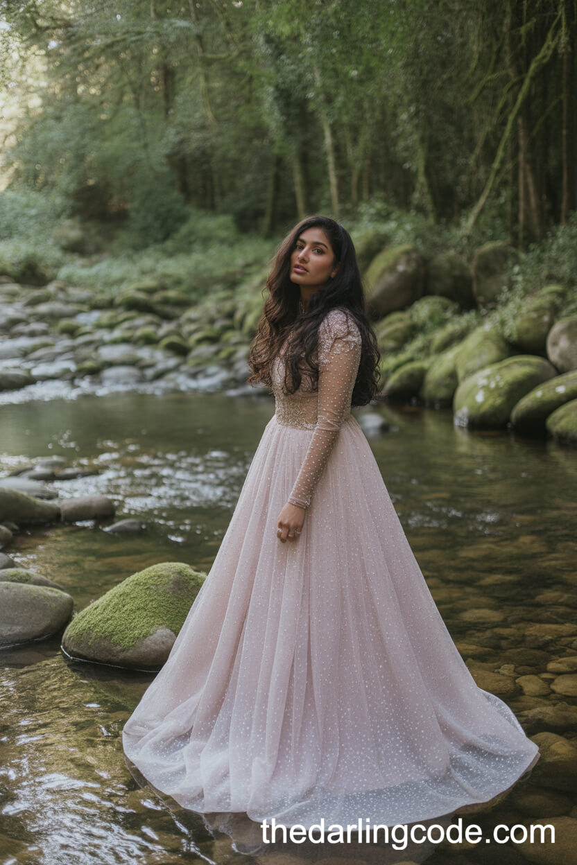 Sparkly Princess Long Sleeve Wedding Dress