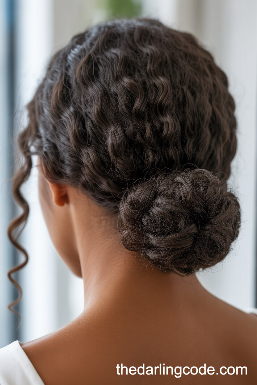 Curly Low Knot Updo For Natural Hair