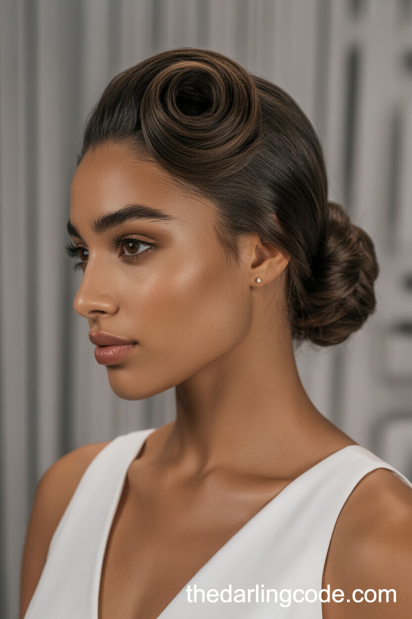 French Roll Transitioning Into A Low Bun