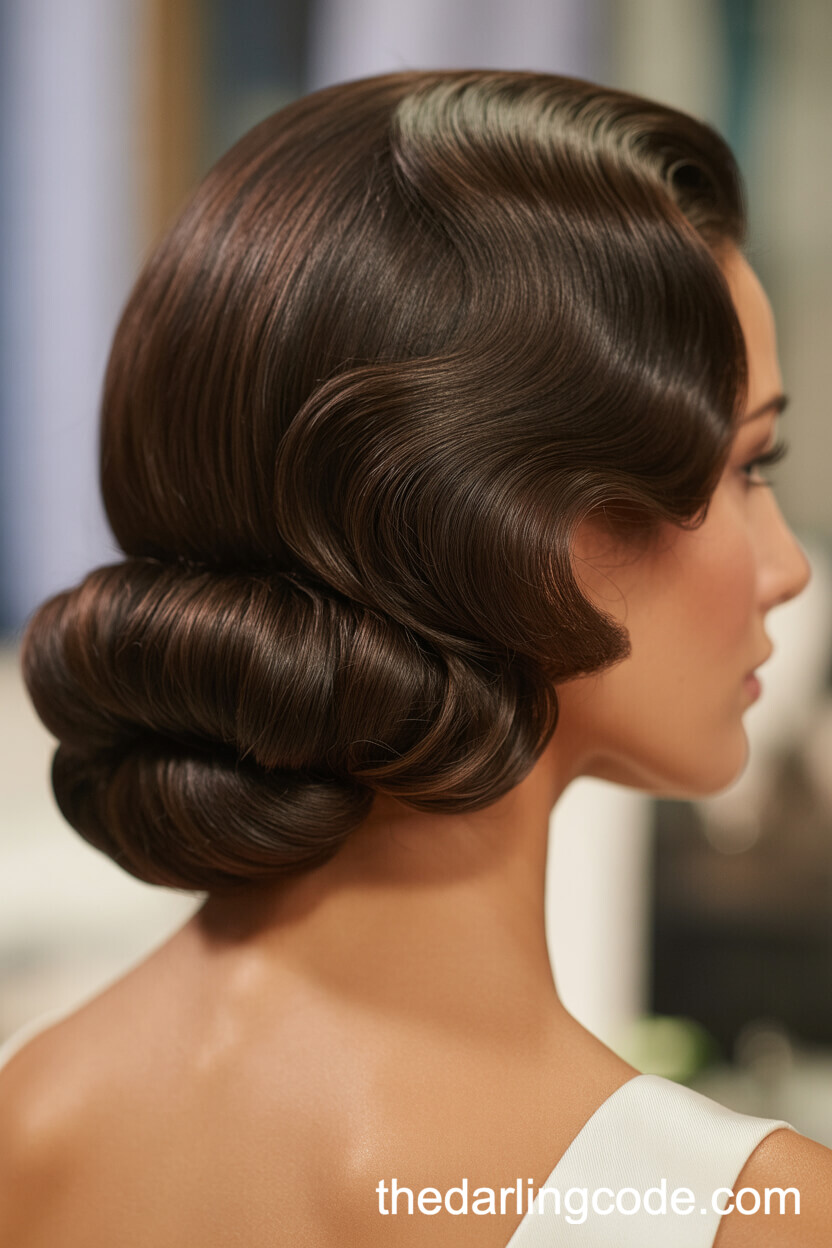 Hollywood Waves-Inspired Low Chignon