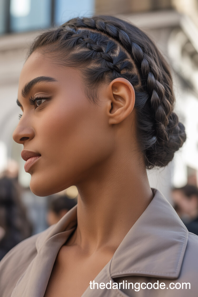 Chic Side Braid Into A Low Knot