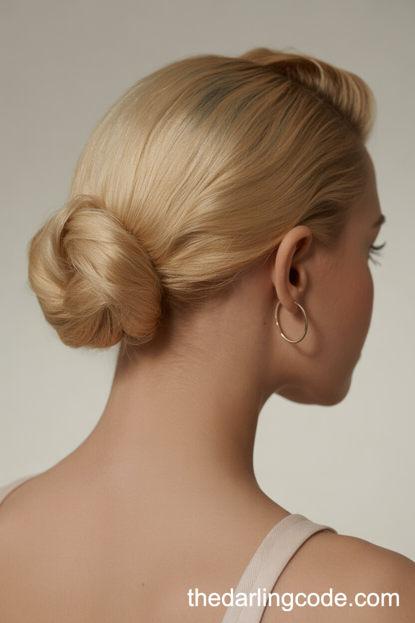 Vintage-Inspired Low Updo With Rolled Sides