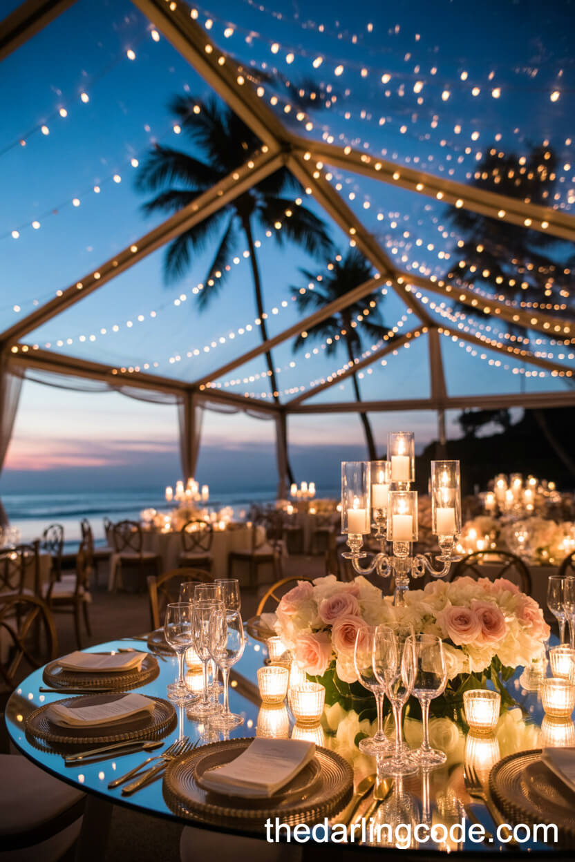 Glamorous Transparent Tent Reception Under The Stars