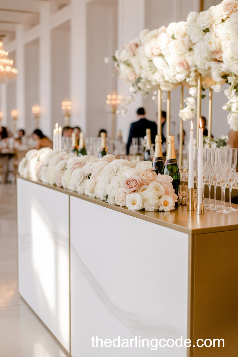 Luxurious Floral Wedding Cocktail Bar