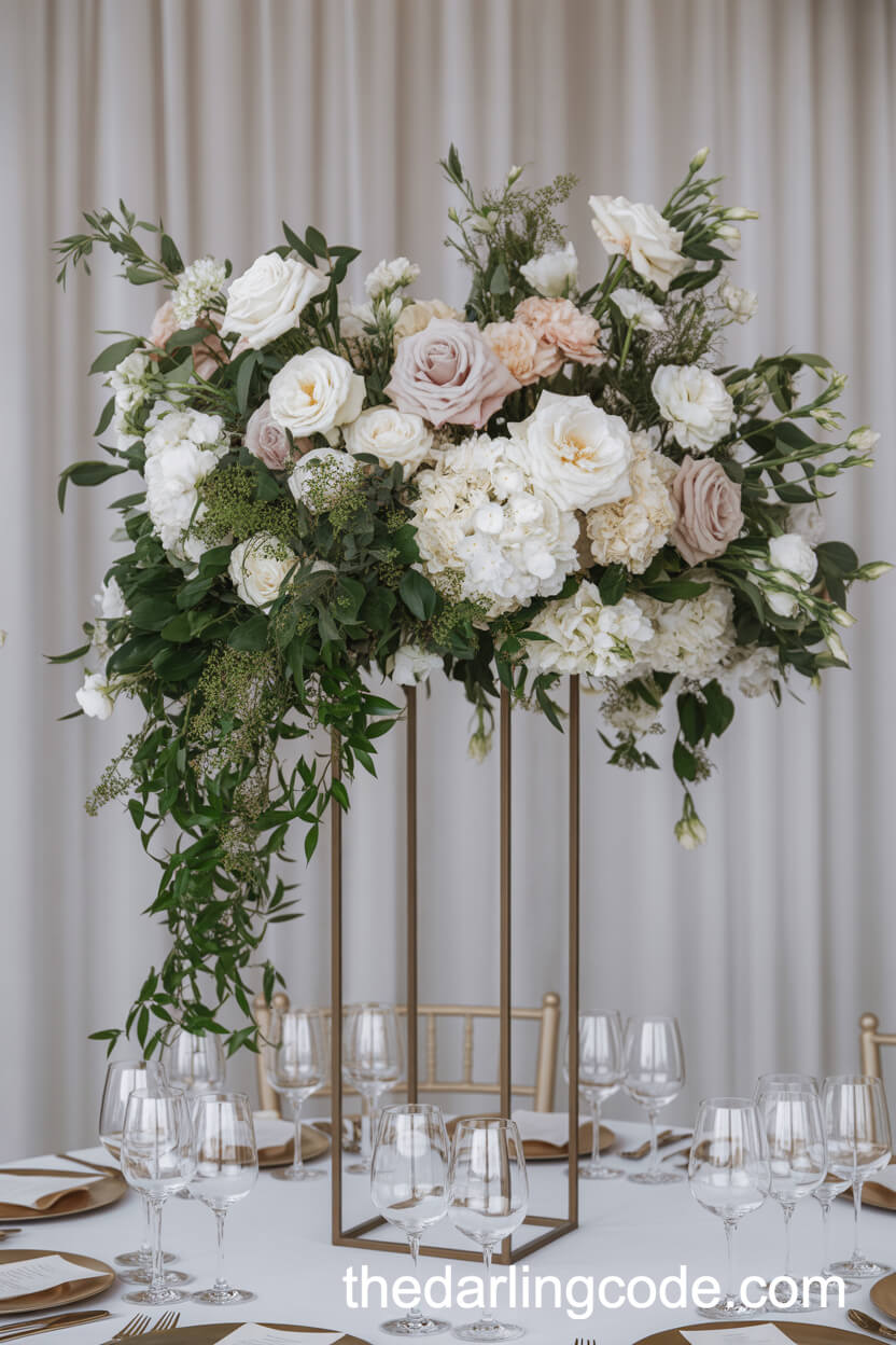 Dramatic Tall Centerpieces with Cascading Blooms