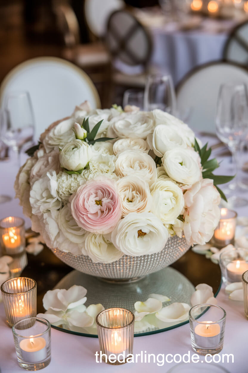 Refined Low Centerpieces in Sparkling Crystal Bowls