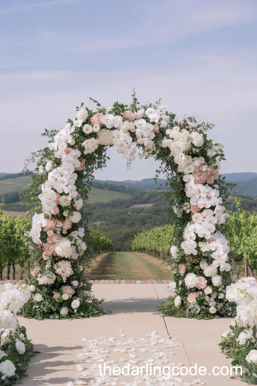 Majestic Outdoor Floral Arches for Ceremonies