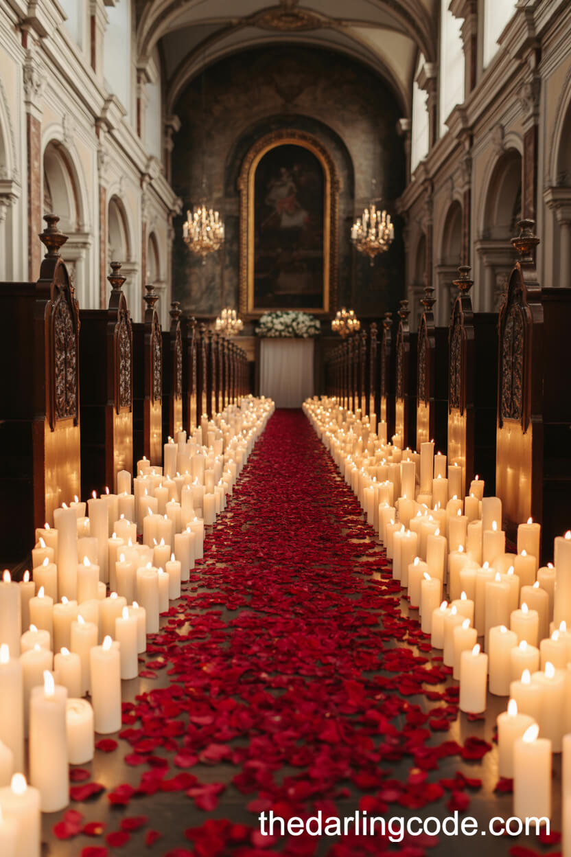 Candlelit Aisle Wedding In A Grand Manor