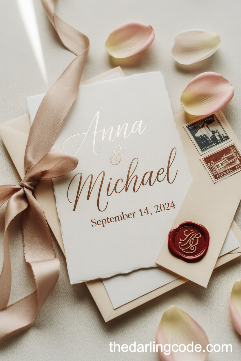 Bespoke Wedding Invitation Suite With Artistic Details