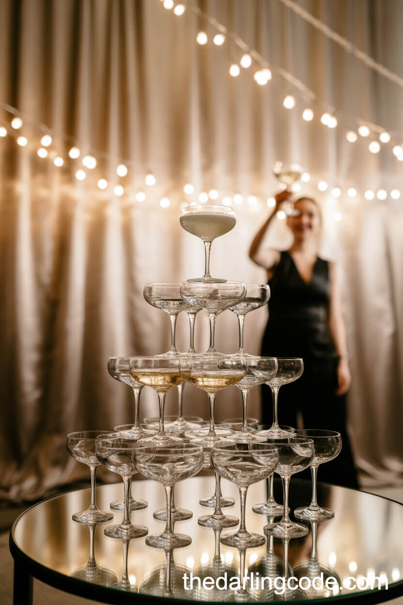 Sparkling Crystal Champagne Tower Celebration