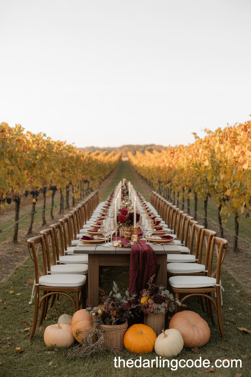 Refined Vineyard Wedding In Autumn Colors