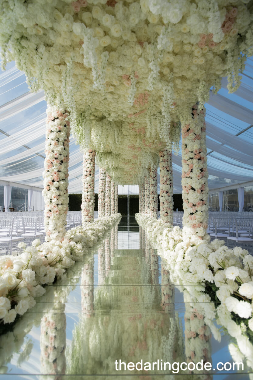 Dreamy Floral Canopy Wedding Aisle