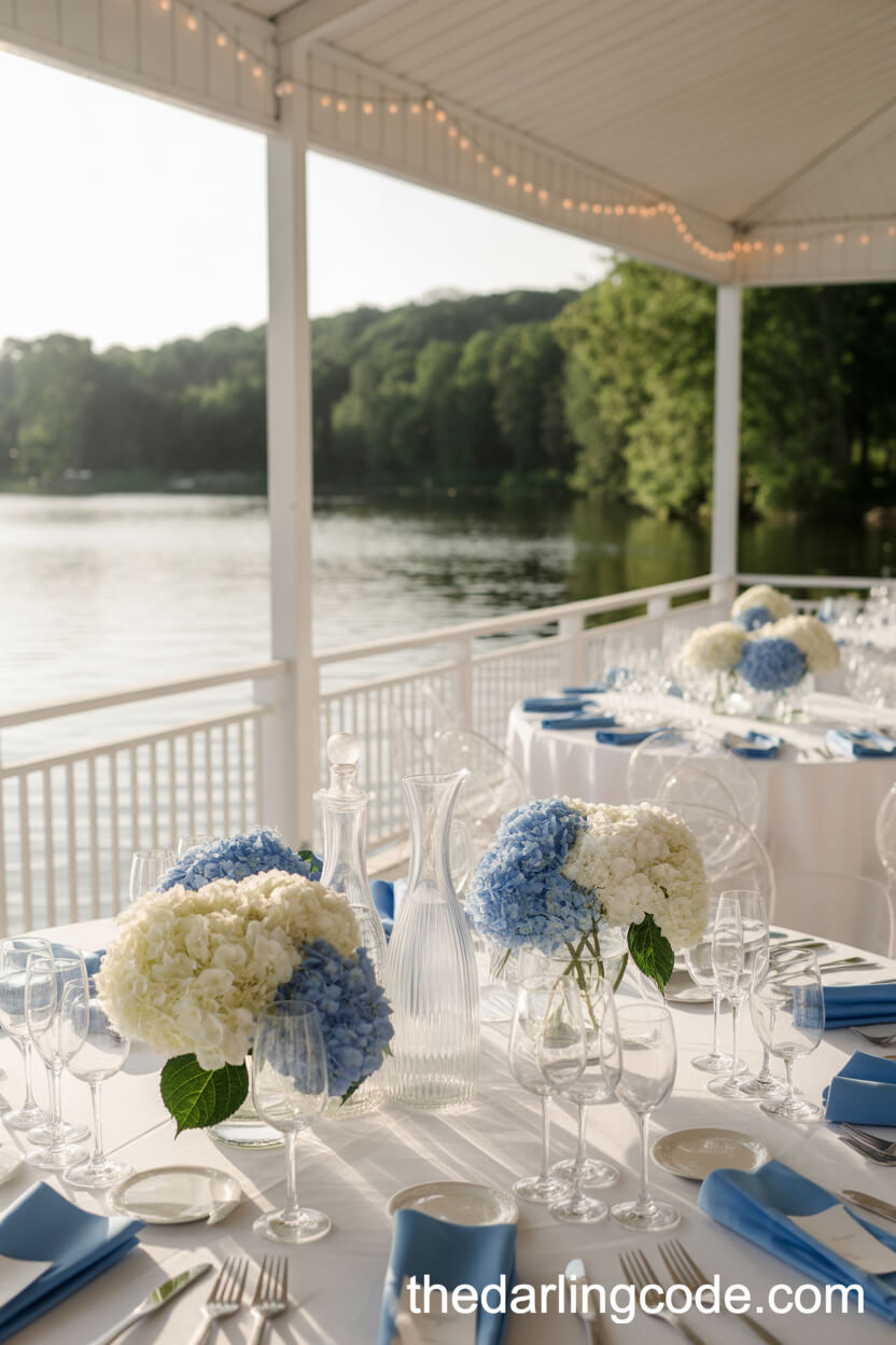 Refined Lakeside Wedding Reception By The Water