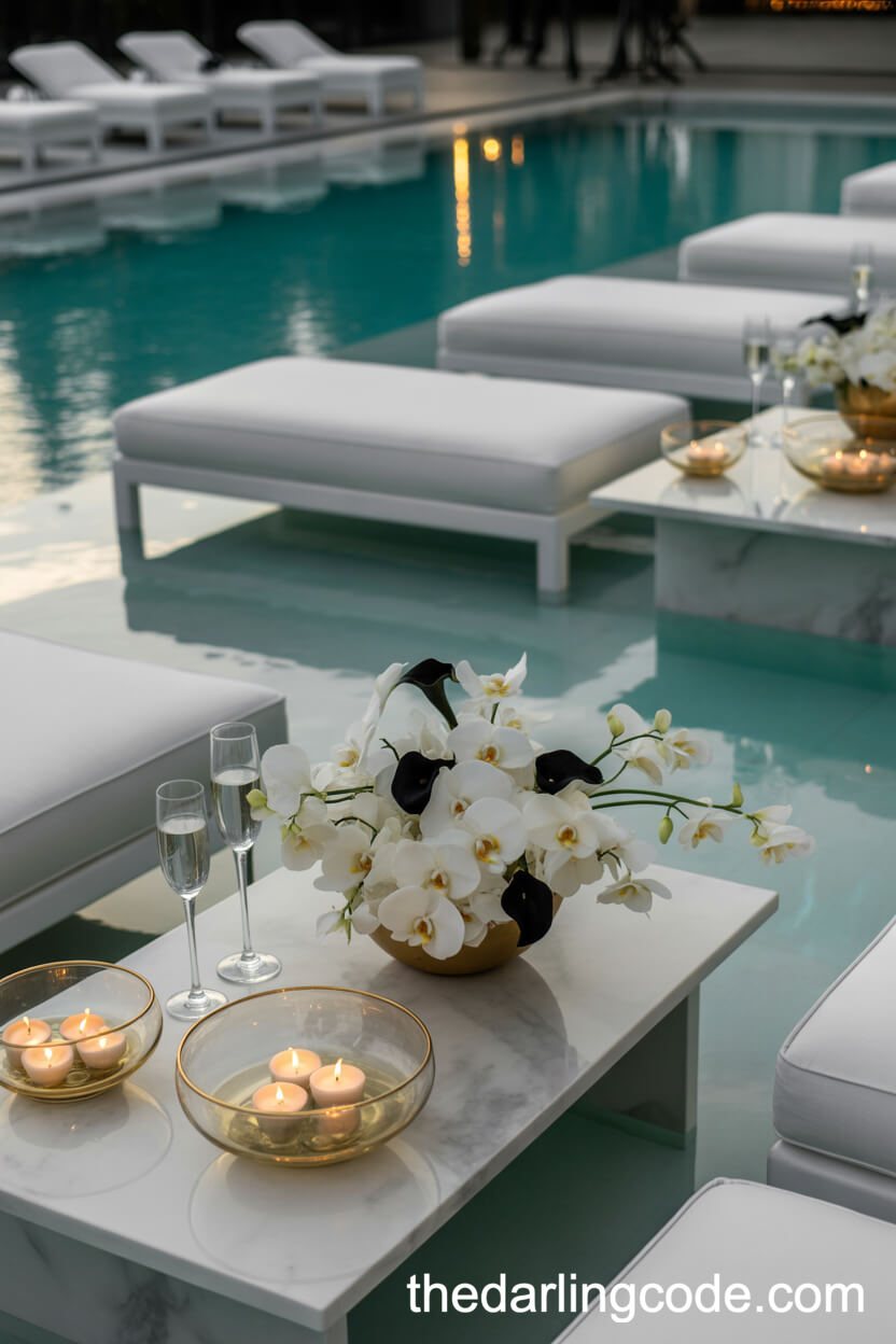 Sophisticated Poolside Wedding Reception Inspiration