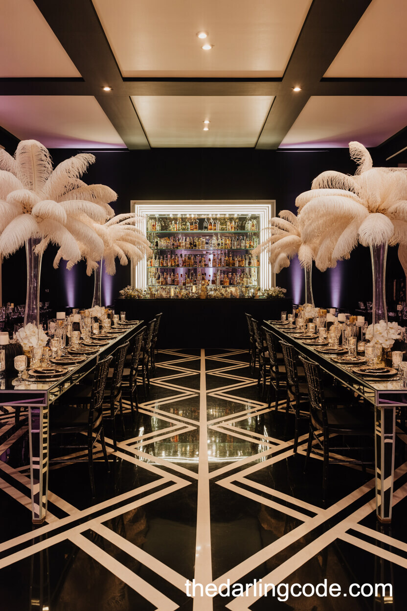 1920s Art Deco Glamour Wedding Reception