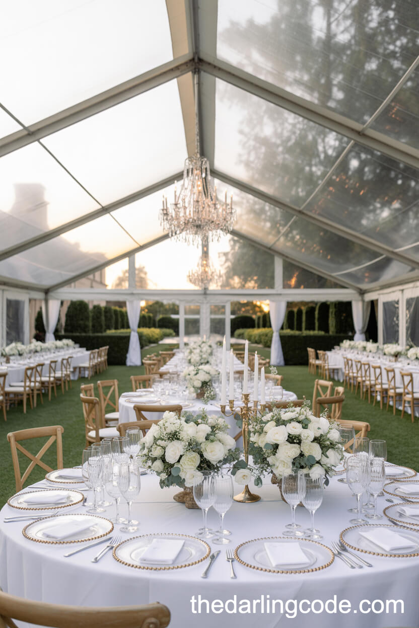 Elegant Marquee Wedding Reception On An Estate Lawn
