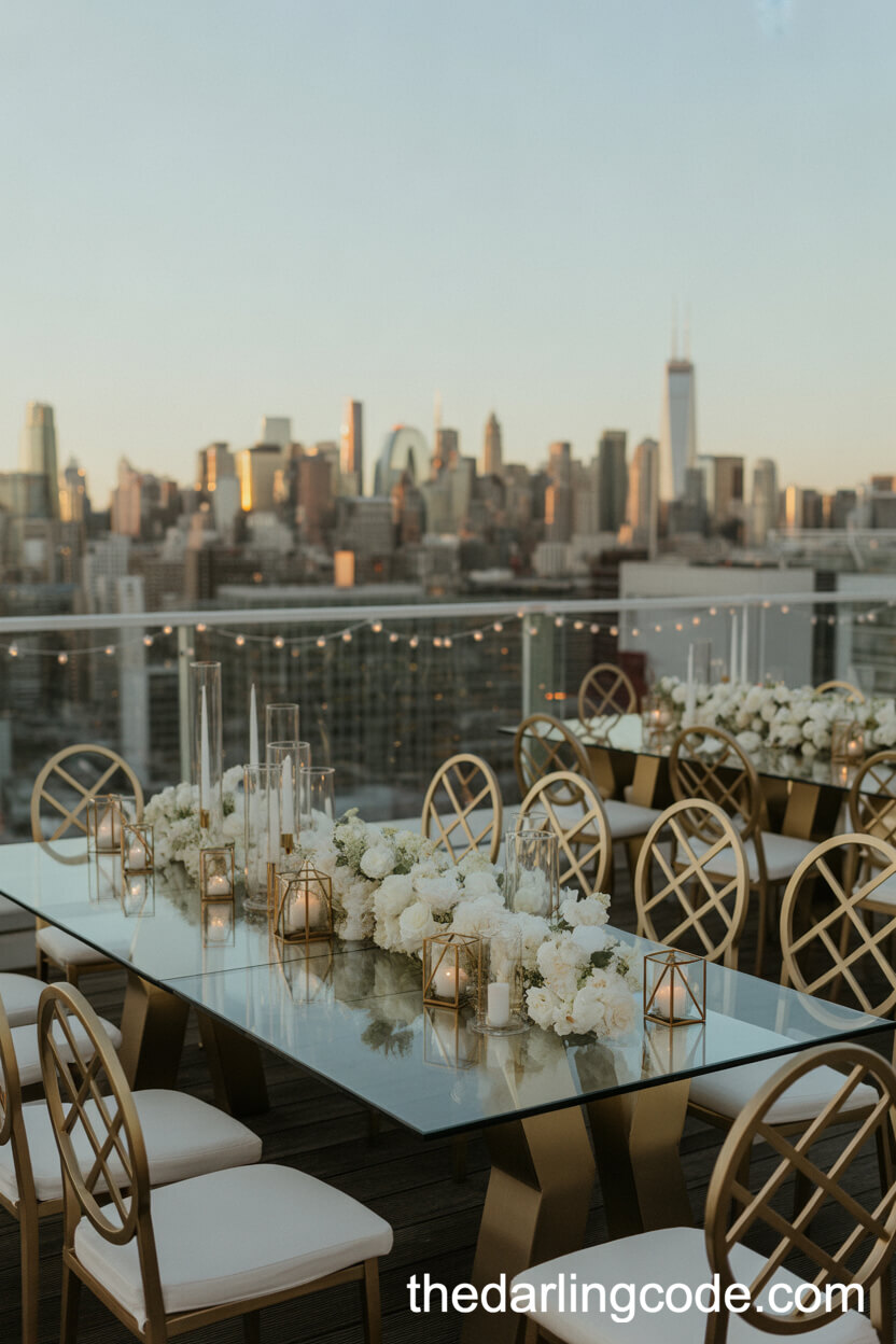 Chic Rooftop Wedding With Stunning City Skyline Views