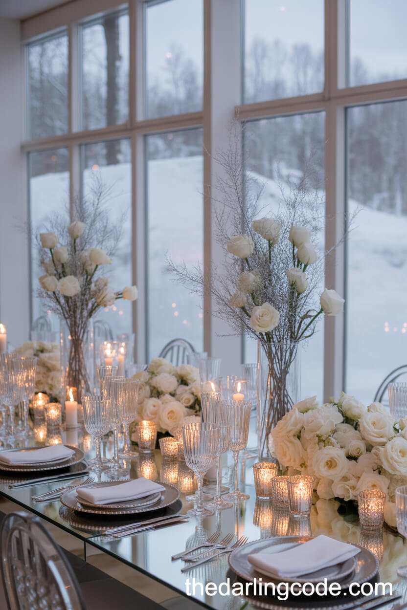 Luxurious Winter Wonderland Wedding Reception