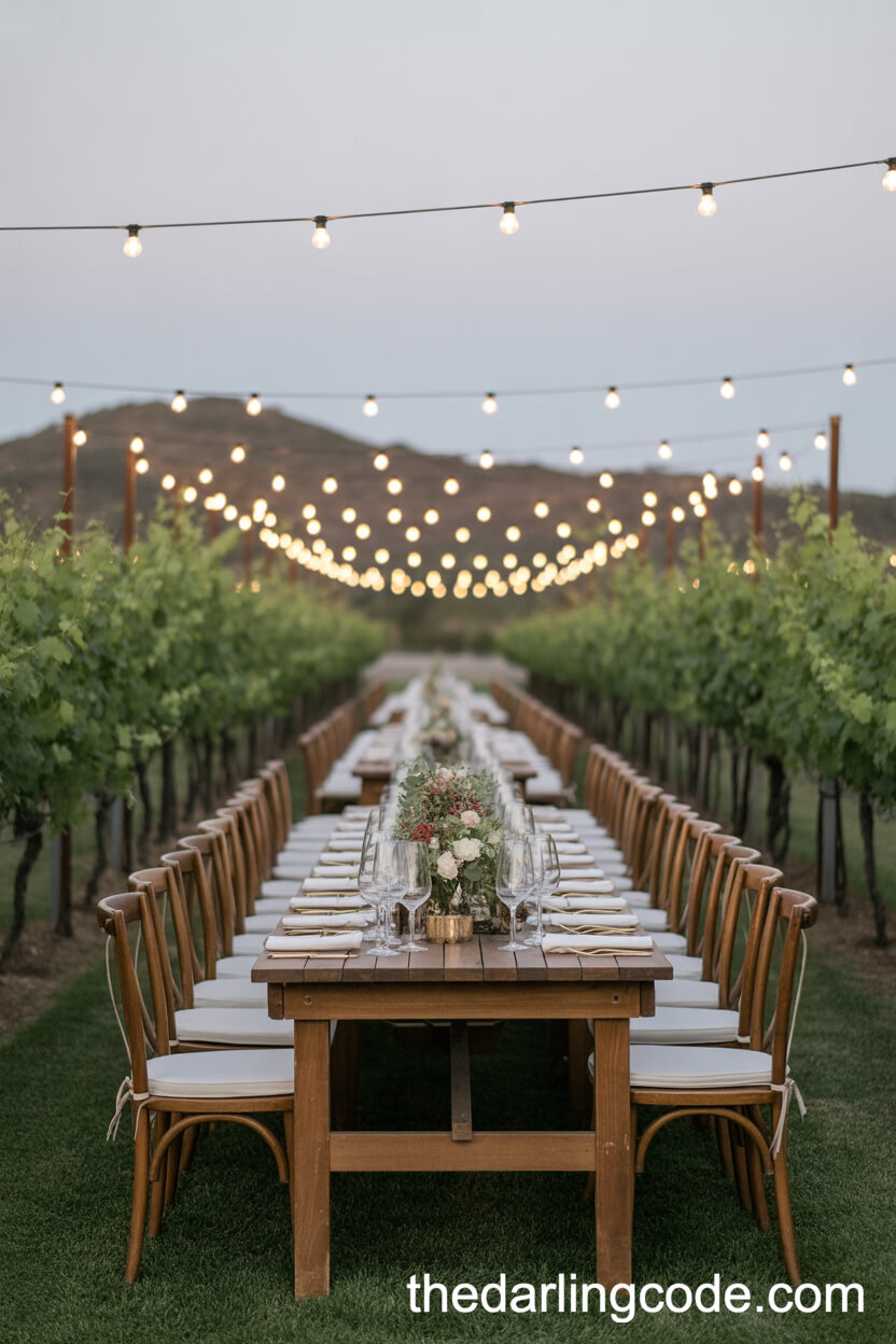 Vineyard Wedding Reception With Rustic Elegance
