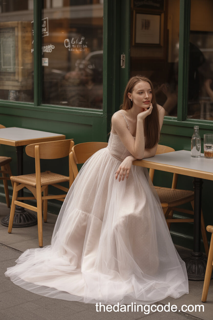 Tulle Overlay Mermaid Wedding Dress