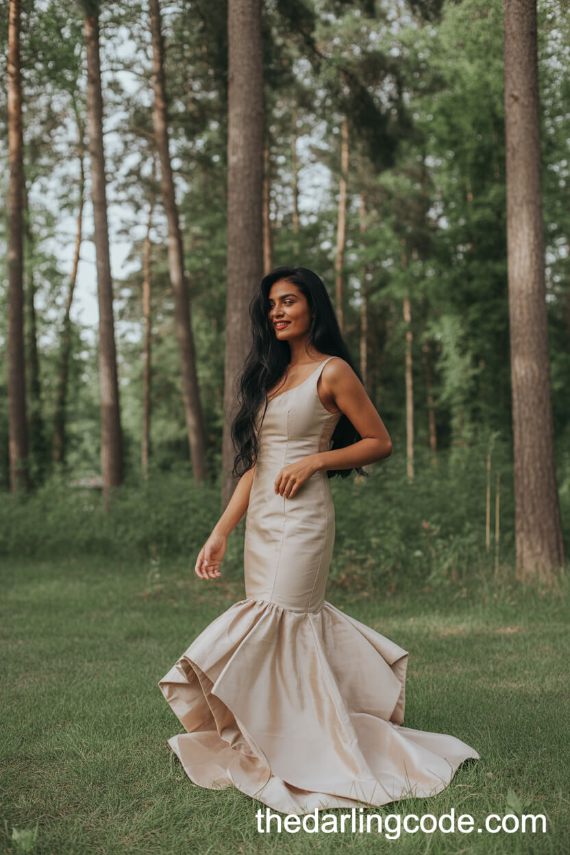 Ruffle Skirt Mermaid Wedding Dress