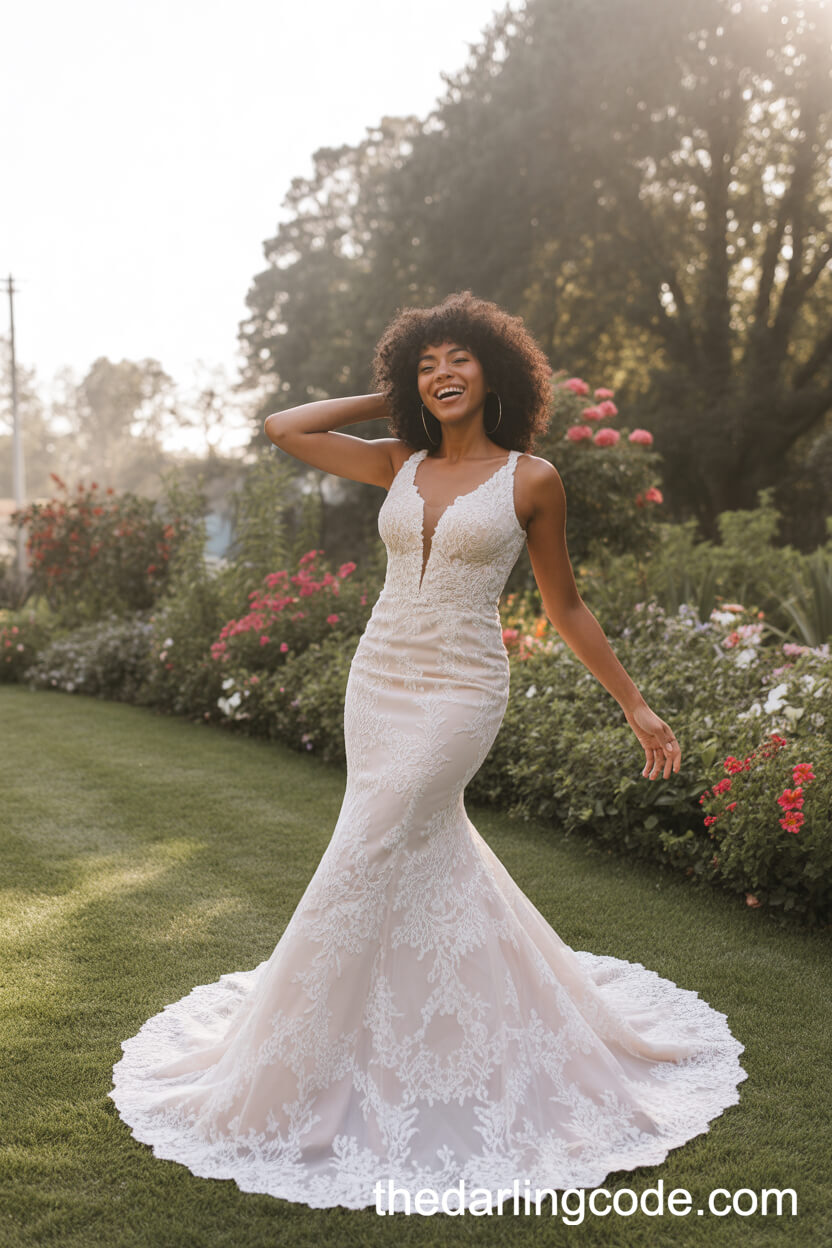 Full-Length Lace Mermaid Wedding Dress