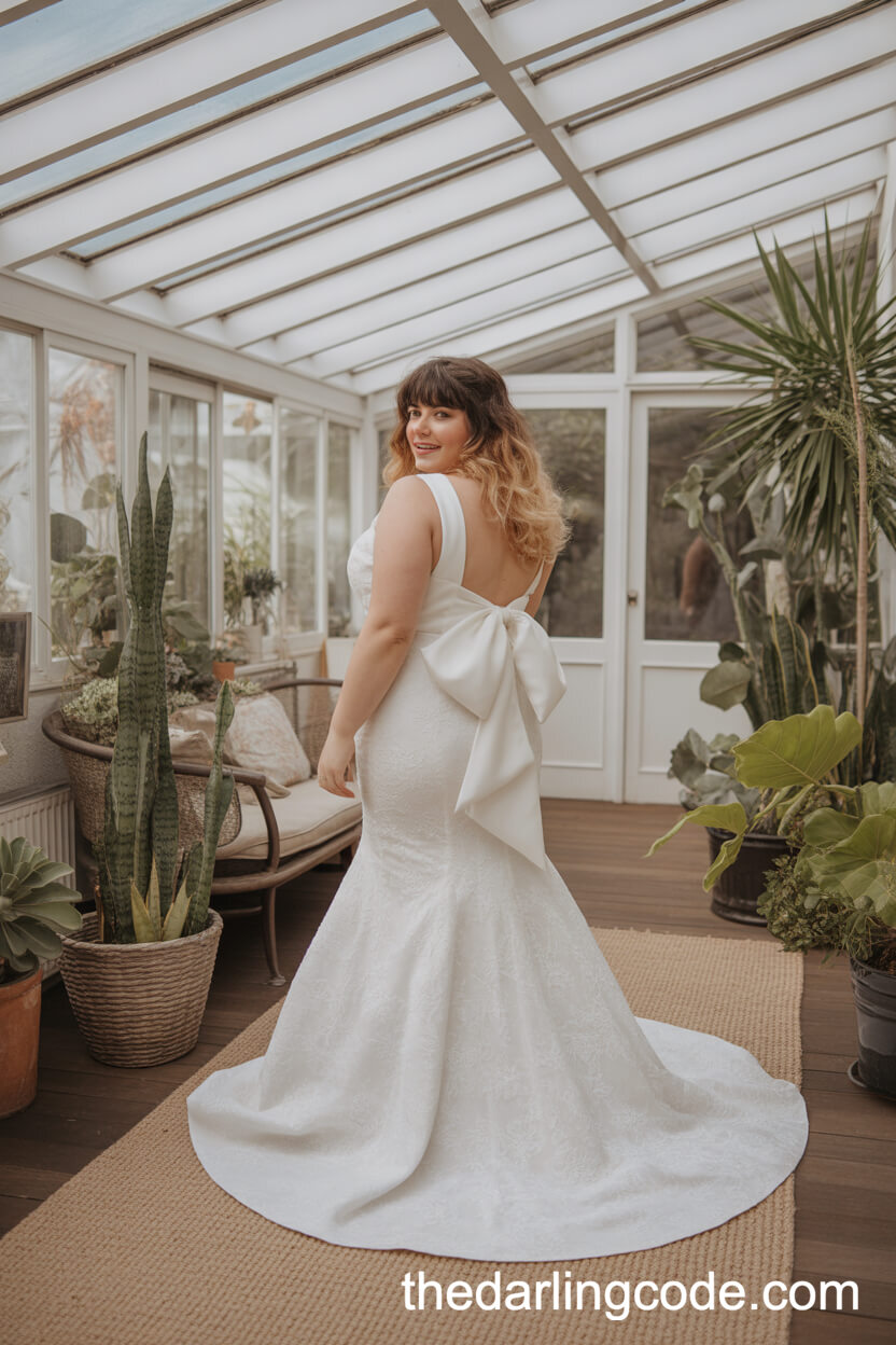 Statement Bow Back Mermaid Wedding Dress