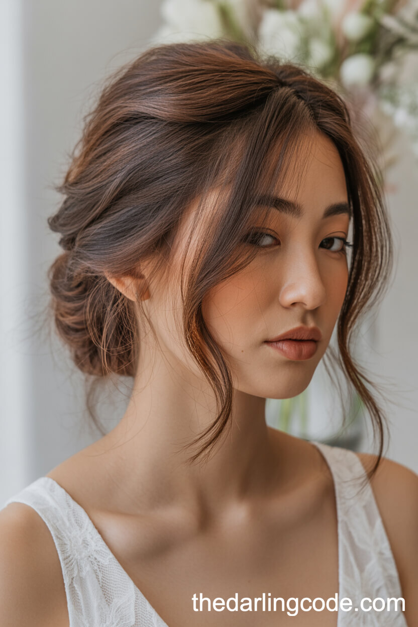 Messy Updo With Face-Framing Layers