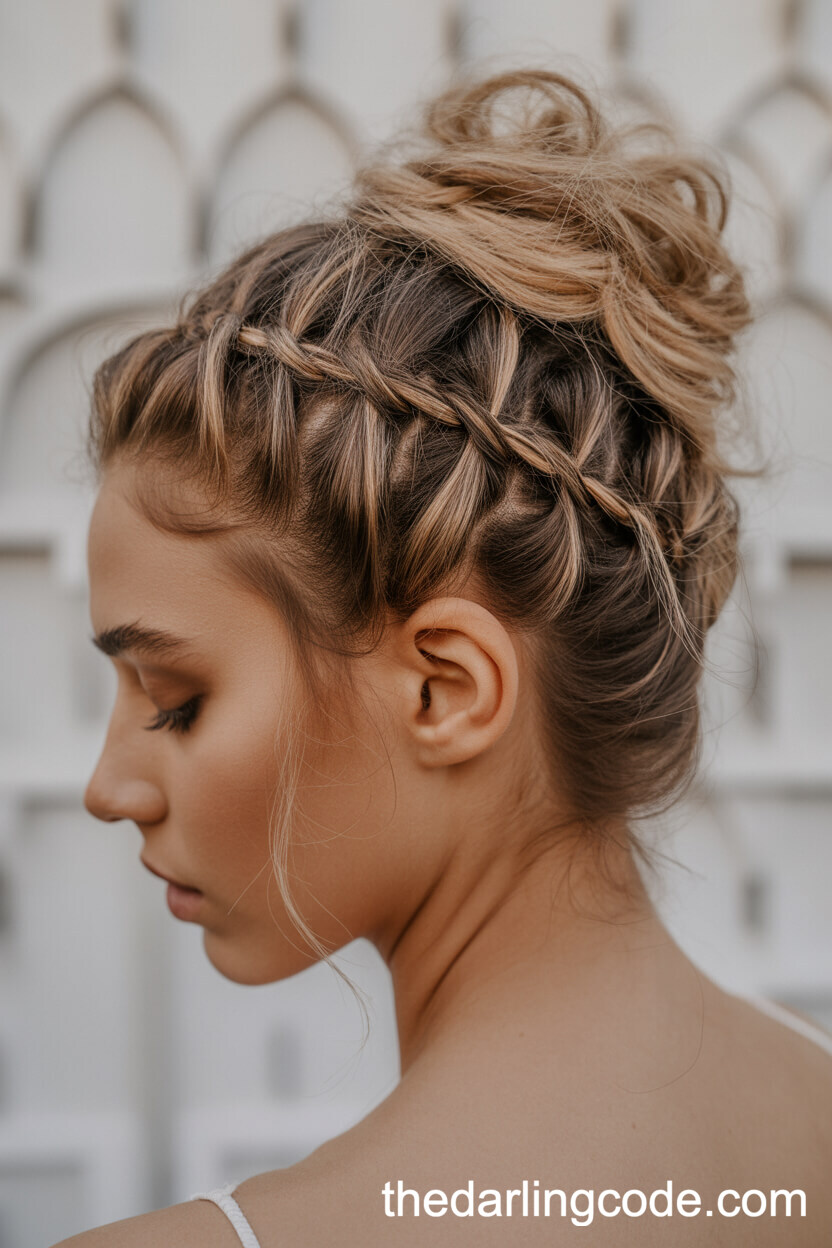 Intricate Messy Updo With Mini Braids