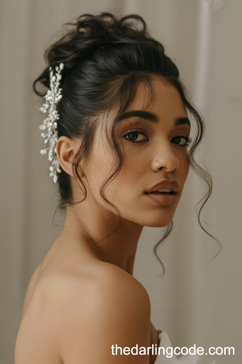 Oversized Messy Updo With Sparkling Accessory