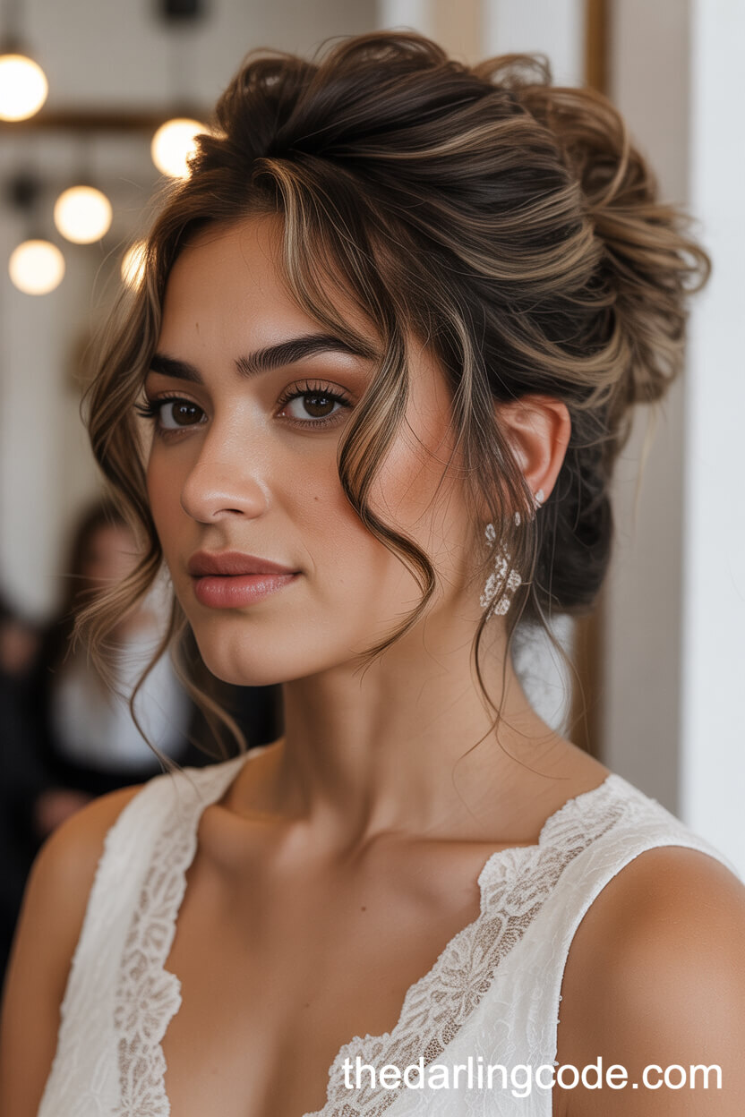 Voluminous Messy Updo With Natural Texture