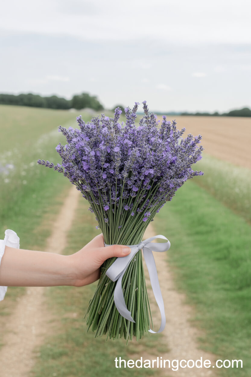 Lavender-Only Rustic Summer Bridal Bouquet