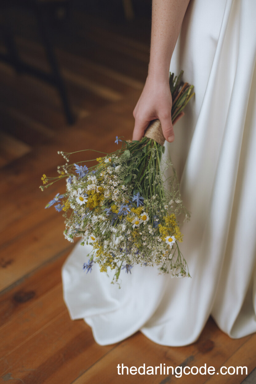 Petite Wildflower Bouquet With Unbleached Twine