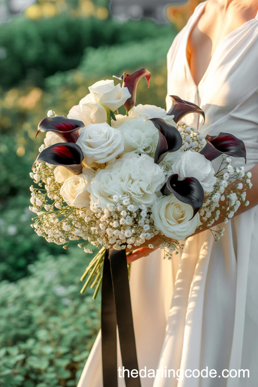 Fashion-Forward Black And White Joyful Modern Bouquet