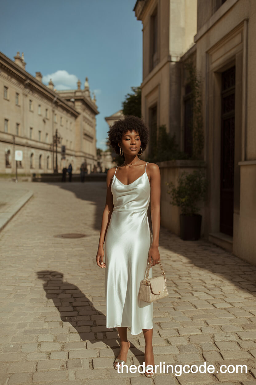 Satin Midi Minimalist Wedding Dress