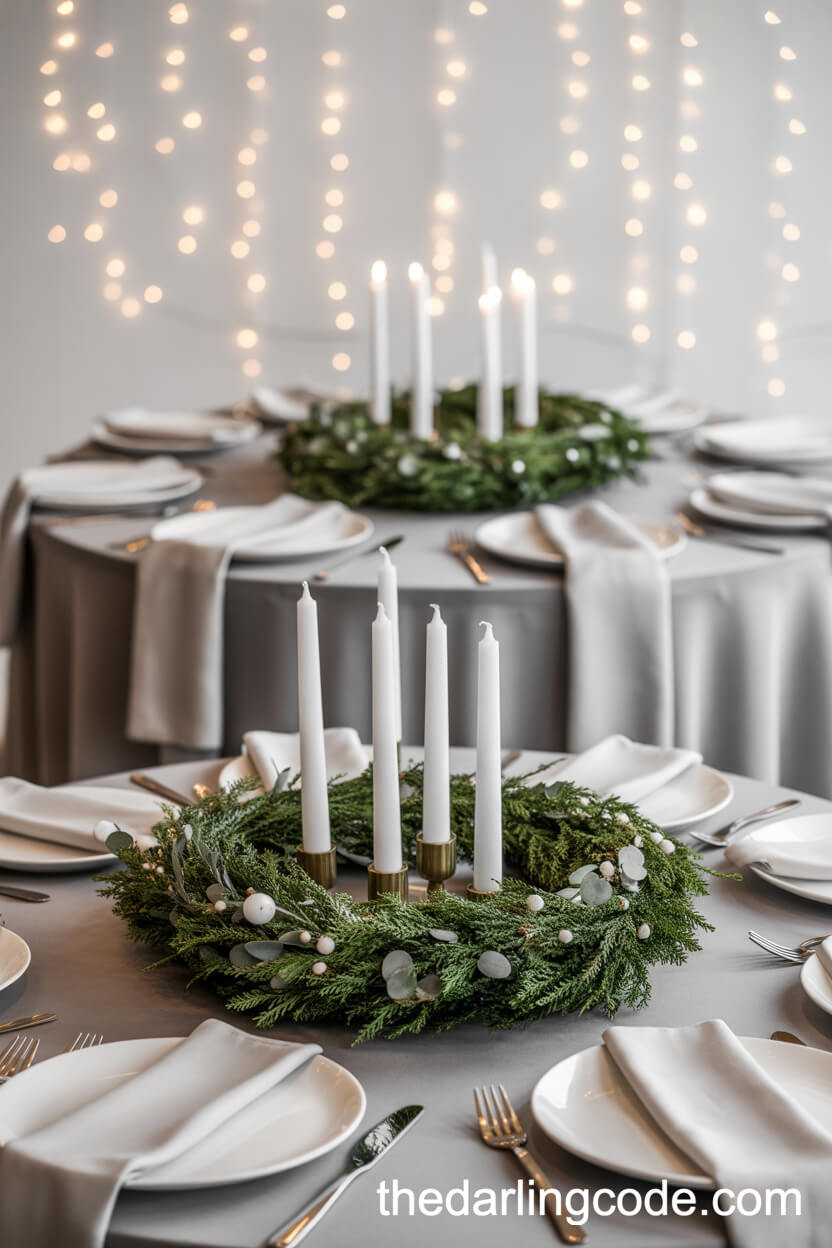 Evergreen Wreath Centerpieces For Wintry Tables