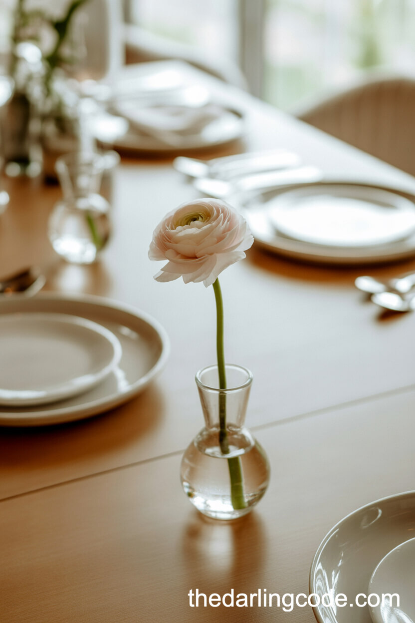 Single Stem Bud Vase Place Settings