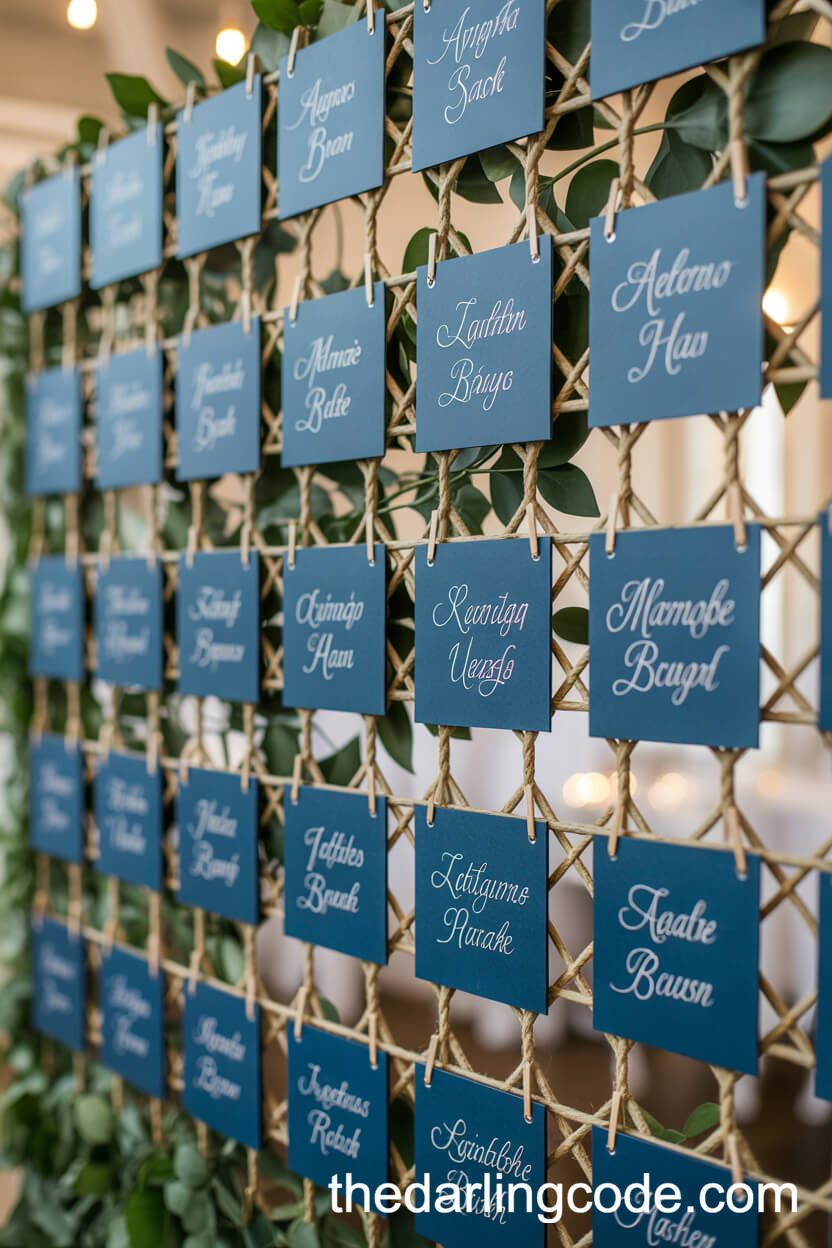 Navy Blue Escort Card Display