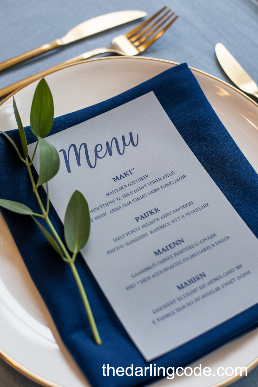Navy Blue Napkin Place Settings