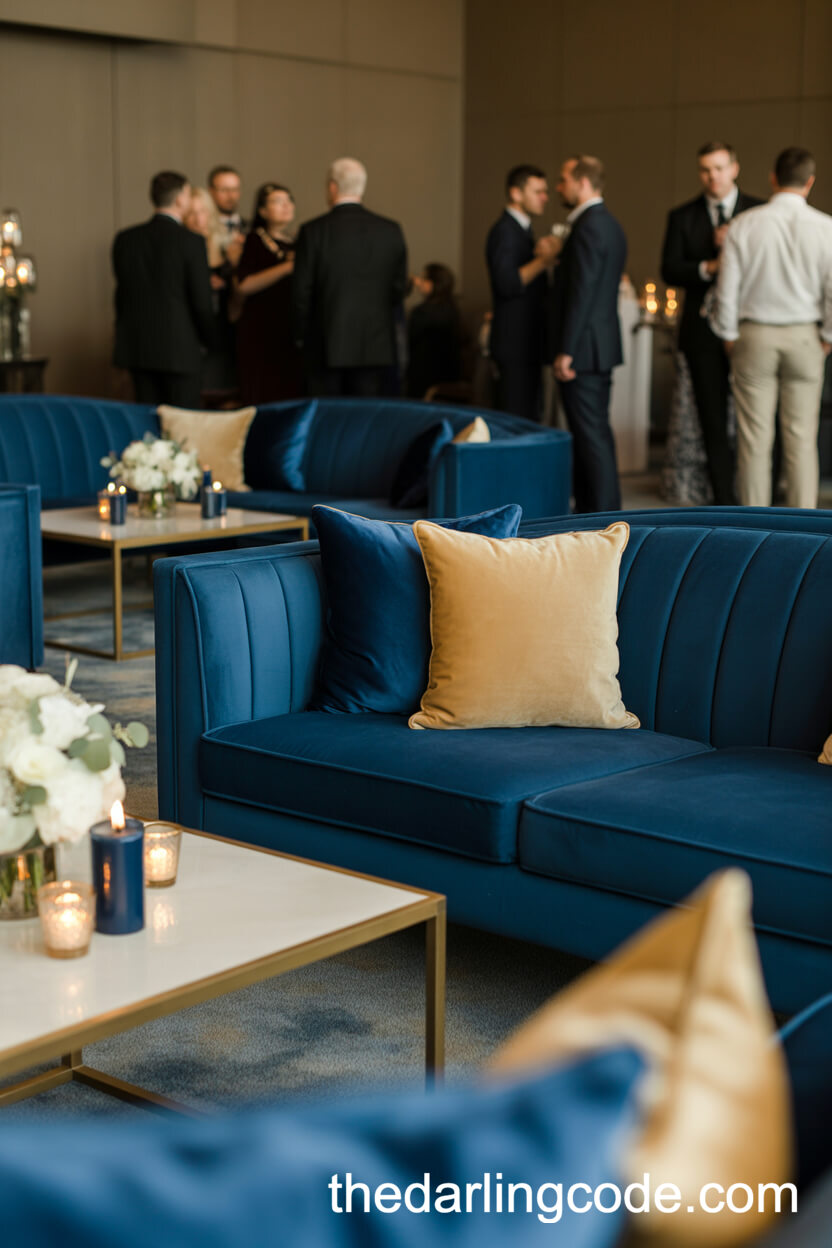 Navy Blue Wedding Lounge Area