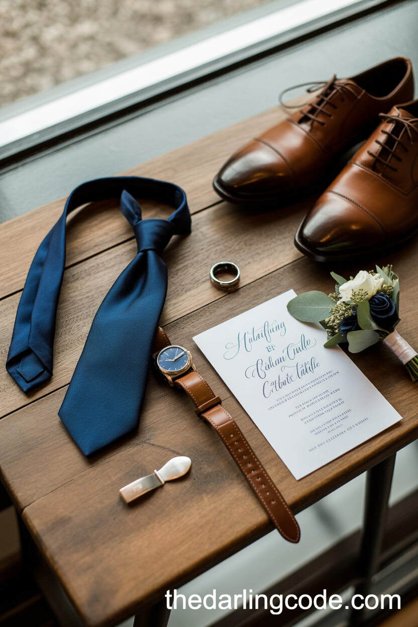 Stylish Navy Blue Groom Accessories