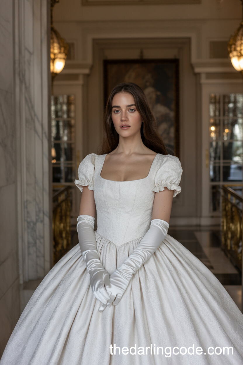 Traditional Ball Gown With Silk Gloves